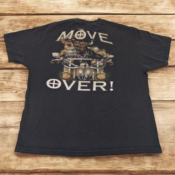 Vintage‎ Wrangler "Move Over" Bulls Rule Biker T Shirt Size 2XL - Picture 1 of 9